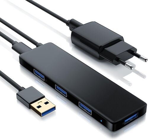 JGD-- Hub 4 Ports USB 3.2 Gen.1 Dock - Multiprise USB pour PC, Laptop, Ultrabook, MacBook - SuperSpeed jusqu'à 5 Gbps - Design Ultra Slim