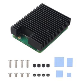 ZC503 Dissipateur Thermique Dédié en Aluminium Support Ventilateur de Refroidissement PWM pour Raspberry Pi Compute Module 5 CM5 Compute Module 4 CM4 Carte Mère avec Vis et Bandes Thermiques