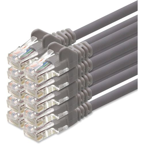 Câble patch réseau UTP CAT5 avec 2x jeu de fiches RJ45 gris 10 pièces-1m