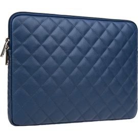 16 Pouces Housse pour Ordinateur Portable Diamant Faux Cuir Protection Rembourré Résistant Aux Chocs Sac Laptop Sleeve Case Compatible avec 16 MacBook Pro Spécialement pour A2141(Bleu Marin)