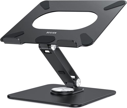 SUBZONAL-LSX7 Support Ordinateur Portable avec Base Rotative à 360°, Support Ergonomique pour Laptop, Support pour Ordinateur Portable Compatible avec 10 à 15.6 Pouces (Noir)