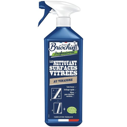 Nettoyant Surfaces Vitrées - Nettoie, Fait Briller, Elimine les Voiles de Calcaires - 99% d'Ingrédients d'Origine Naturelle - - Fabriqué En France - 750mL