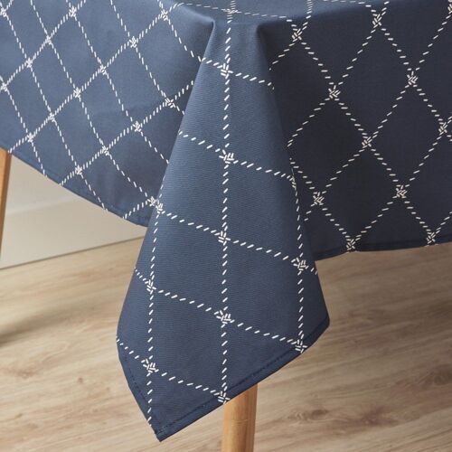Nappe En Coton À Carreaux Bleu Marine 200x155 Cm