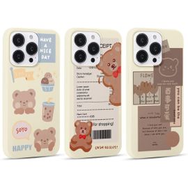 Eryi-3 Pièces Coque Pour Apple Iphone 12/ Iphone 12 Pro 6,1"", Souple Silicone Tpu Ultra Mince Housse Étui Avec Motif, Antichoc Protection Slim Case Cover Pour Iphone12 Housse, Ours