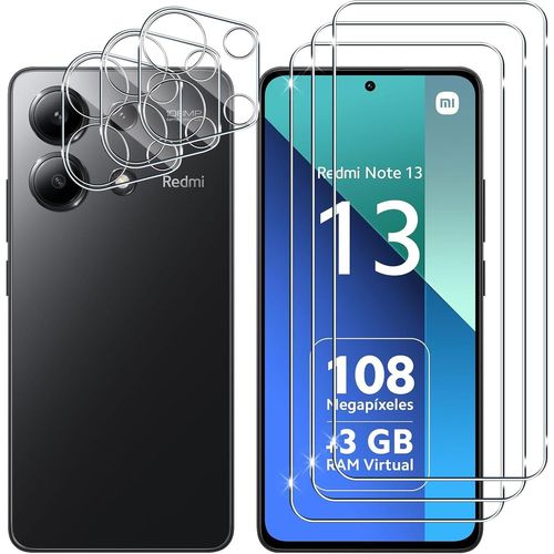 Cauc-Pour Xiaomi Redmi Note 13 4g Verre Trempé, 3+3 Pièces Protection Écran+Caméra Arrière Protecteur Film, 9h Dureté Hd Anti-Rayures Sans Bulles Protecteurs D'écran