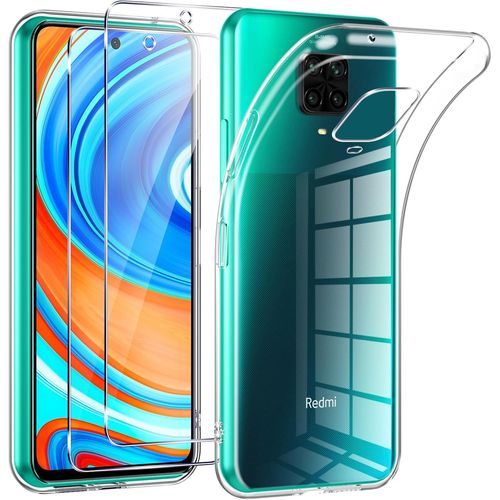 Kit Coque Tpu Transparente Souple Pour Xiaomi Redmi Note 9s/9 Pro/9 Pro Max + 2 Verres Trempés 9h ¿ Protection Antichoc Antirayures Bords Surélevés Antidérapante Anti-Empreintes