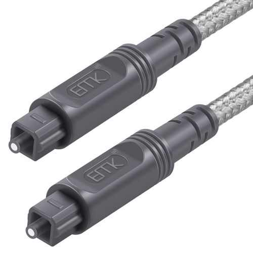 Cfry-Câble Audio Numérique Optique Toslink ¿8m [Gaine En Coton Tressé, Durable Et Flexible] Cordon Fibre Optique Pour Home Cinéma, Barre De Son, Tv, Ps4, Xbox Et Plus