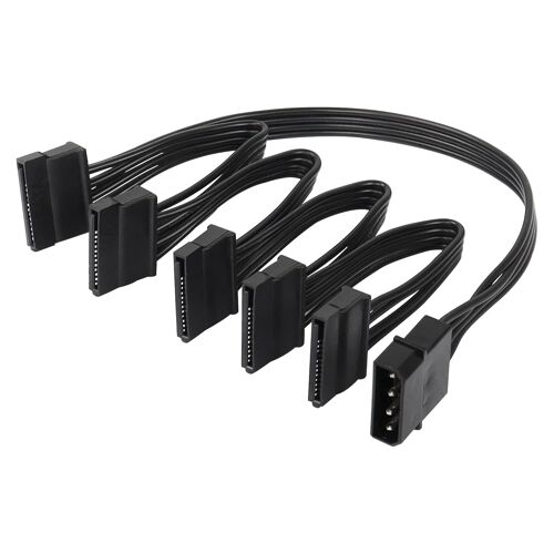Grand câble d'alimentation SATA mâle à 4 broches vers 5 x 15 broches SATA femelle pour disque dur, SSD, lecteurs optiques