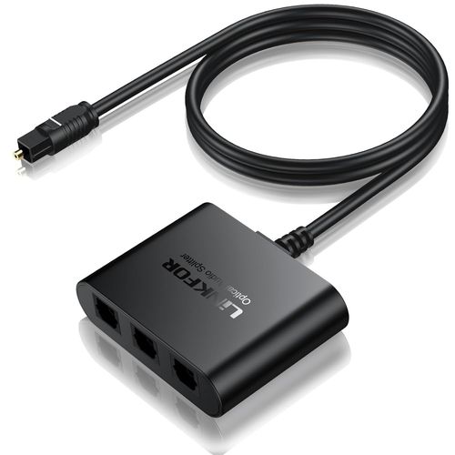 Câble Optique Audio Diviseur Audio Optique 1X3 Adaptateur Fibre Optique Support Lpcm 2.0 / Dts/Dolby-Ac3 Splitter Optique Audio Toslink Avec Câble Optique Pour Stb/Xbox Vhs/Vcr Hdtv