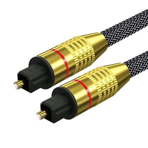 cable optique audio 2m Toslink Cable fibre optique Technologie surround AC3 et DTS Cable coaxial audio Convient aux téléviseurs,chaînes stéréo,CD/DVD/DRT et appareils dotés de ports Toslink