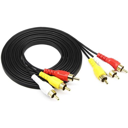 VornixorSarlshop-Câble vidéo caméra 3,5 mm vers RCA AV, câble mâle 3,5 mm vers fiche mâle 3RCA pour câble Audio stéréo AUX pour Smartphones, MP3, tablettes, Haut-parleurs, Home cinéma (3RCA à 3RCA 1.