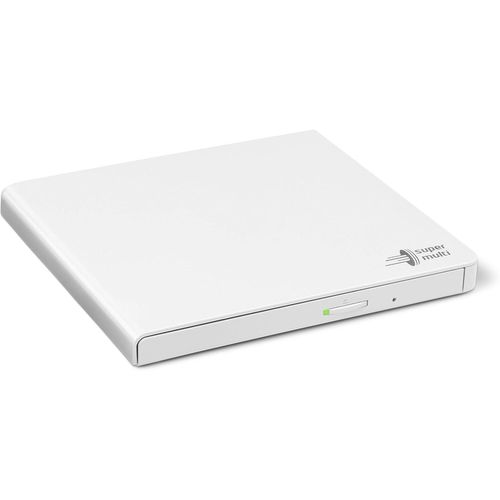 Hitachi- GP57EW40 Lecteur DVD/CD Externe USB 2.0 portable compact DVD-RW CD ROM Graveur de DVD pour ordinateur de bureau portable Windows et Mac OS avec connectivité TV-Blanc