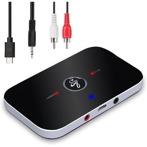 Adaptateur Bluetooth Récepteur 5.0, Émetteur Transmetteur Recepteur Bluetooth Audio sans Fil 2 en 1 avec Câble L/R AUX 3,5mm, Adaptateur Bluetooth pour TV/Smartphone/Casque/Enceinte