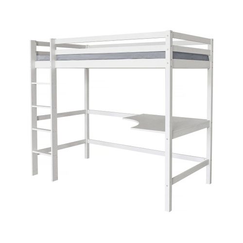 Lit Enfant Mezzanine Avec Bureau "Angéla" 90 X 190 Cm - Blanc