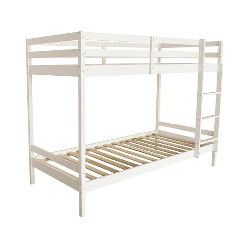 Lit Superposé Bois Enfant "Lionel" 90 X 190 Cm - Blanc