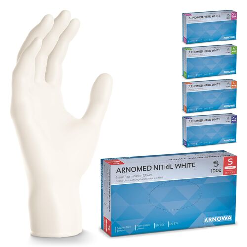 Kalanka-Gants Nitrile Taille S, Gant Nitrile Blanc, 100 Pièces/Boîte, Gants Jetable Non Poudrés & Sans Latex, Gants De Cuisine Et Mecanique Jetables, Gant En Nitrile Jetables Tailles Xs, S, M, L, Xl