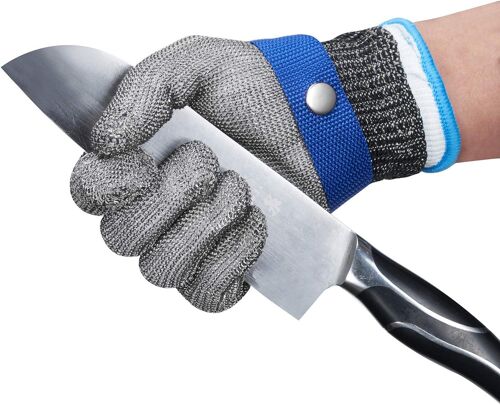 Ulteronixshop-Gants de protection de sécurité en acier inoxydable maille pour couper les gants de travail d'écaillage d'huîtres GL09 M(Un gant)
