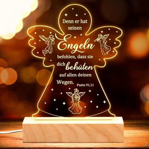 Veilleuse Ange - Cadeau De Baptême Pour Fille - Cadeau De Baptême - Ange Gardien - Cadeau De Confirmation Pour Bébé - Cadeau De Communion Pour Naissance Garçon Et Fille