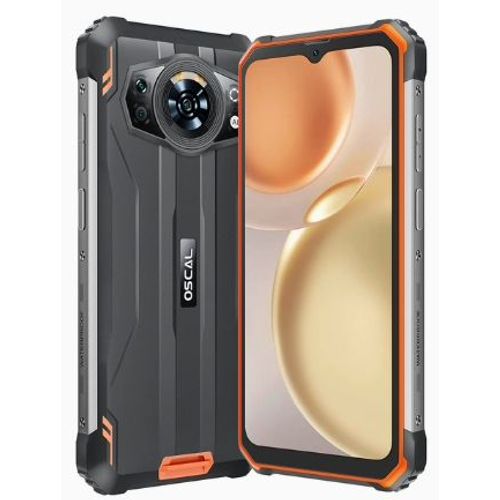 OSCAL S80 4G Téléphone Portable Incassable,6Go+128Go Orange
