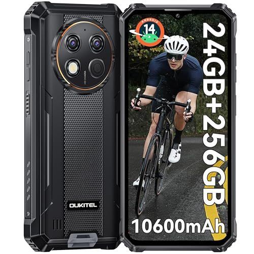 OUKITEL G1 4G Téléphone Portable Incassable,24Go+256Go noir