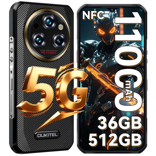 OUKITEL WP35 Pro 5G Téléphone Portable Incassable,36Go+512Go Golden