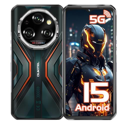 OUKITEL WP55 5G Téléphone Portable Incassable,36Go+256Go Orange