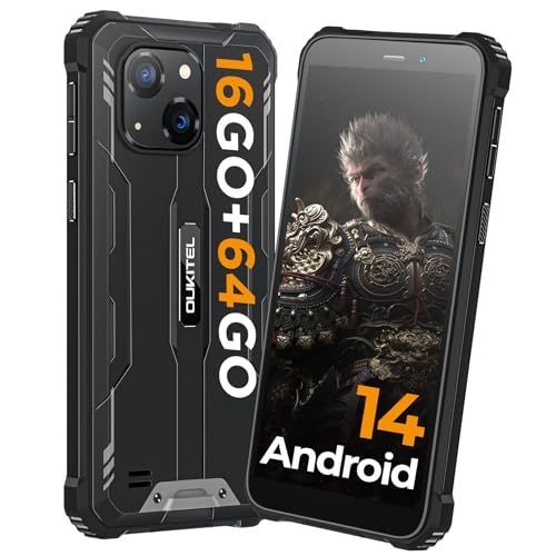 OUKITEL G2 4G Téléphone Portable Incassable,16Go+64Go Noir