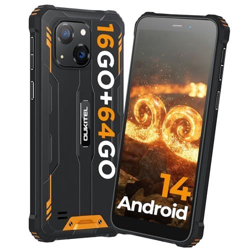 OUKITEL G2 4G Téléphone Portable Incassable,16Go+64Go Orange
