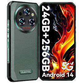 OUKITEL WP35 5G Téléphone Portable Incassable,24Go+256Go Vert