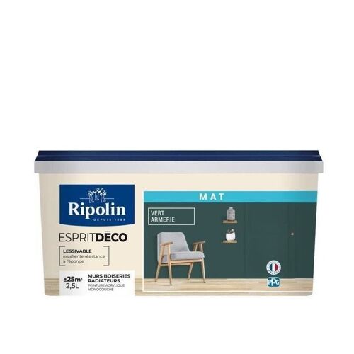 Ripolin Peinture Couleur Mat Ultra Couvrante - Vert Armerie