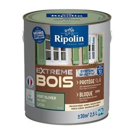 Ripolin Peinture Pour Bois Intérieur Et Extérieur - Vert Olivier Ral 6021 Satin - 2,5 L