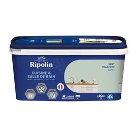 Peinture Murs, Boiseries, Plafonds, Radiateurs - Ripolin - Cuisine Et Bain - 2 L - Vert Palatino