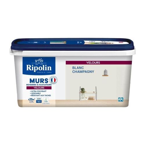 Déco Murs Boiseries & Radiateurs Blanc Champagny Velours - Ripolin - 2,5 L