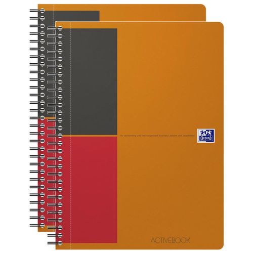 Oxford Lot De 2 Cahiers Activebook B5 Ligné 6mm 160 Pages Couverture Polypro