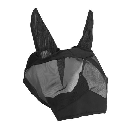 Couvre-Visage Pour Cheval En Maille Fine, Anti-Mouches, Respirant, Anti-Piqures, Avec Oreilles Et Long Nez, Noir, Taille M
