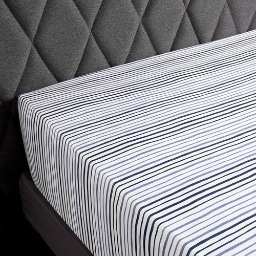 Drap Housse Percale Bleu Foncé 90x200 Cm