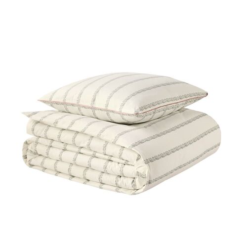 Parure De Lit En Percale De Coton Blanc 140 X 200 Cm