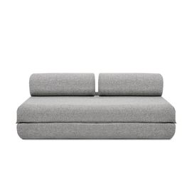 Canapé D'angle Convertible 6 Places En Tweed Gris