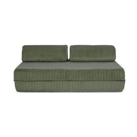 Canapé D'angle Convertible 6 Places En Velours Vert