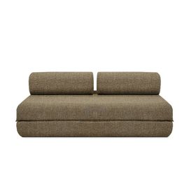 Canapé D'angle Convertible 6 Places En Tweed Jaune