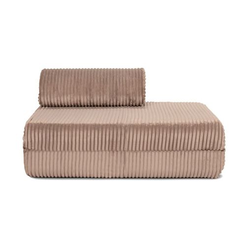 Canapé D'angle Convertible 5 Places En Velours Marron