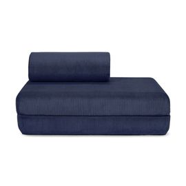 Canapé Convertible Et Modulable 3 Places En Velours Bleu