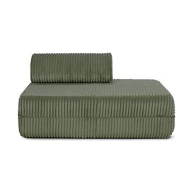 Canapé Convertible Et Modulable 3 Places En Velours Vert