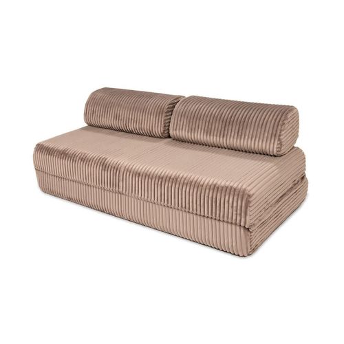 Canapé Convertible Et Modulable 3 Places En Velours Marron