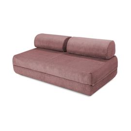 Canapé Convertible Et Modulable 3 Places En Velours Rose