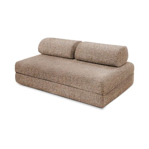 Canapé Droit Convertible Et Modulable 3 Places En Tweed Marron