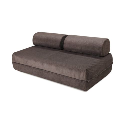 Canapé Convertible Et Modulable 3 Places En Velours Marron