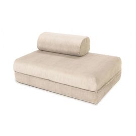 Canapé Convertible Et Modulable 2 Places En Velours Beige
