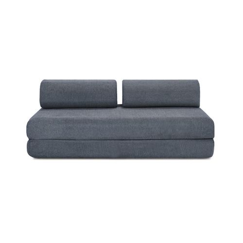 Canapé Droit Convertible Et Modulable 5 Places En Tissu Lisse Bleu