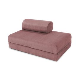 Canapé Convertible Et Modulable 2 Places En Velours Rose